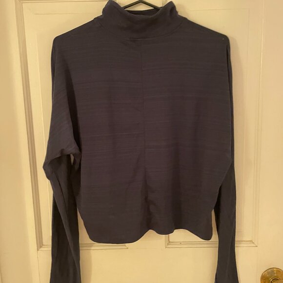 KYODAN Navy Blue Mock Neck Workout Long Sleeve Top - Picture 1 of 3